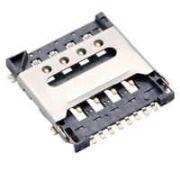 Connecteur de carte Micro SIM de haute qualité à personnaliser en gros, support de prise femelle 8 broches de type Flip, coque SMD SUS, fréquence HF