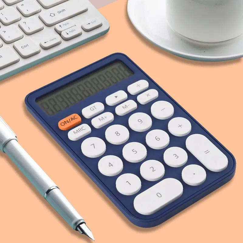 Kalkulator standar 12 Digit, tampilan besar Desktop dan tombol, kalkulator dengan layar LCD besar untuk kantor, sekolah