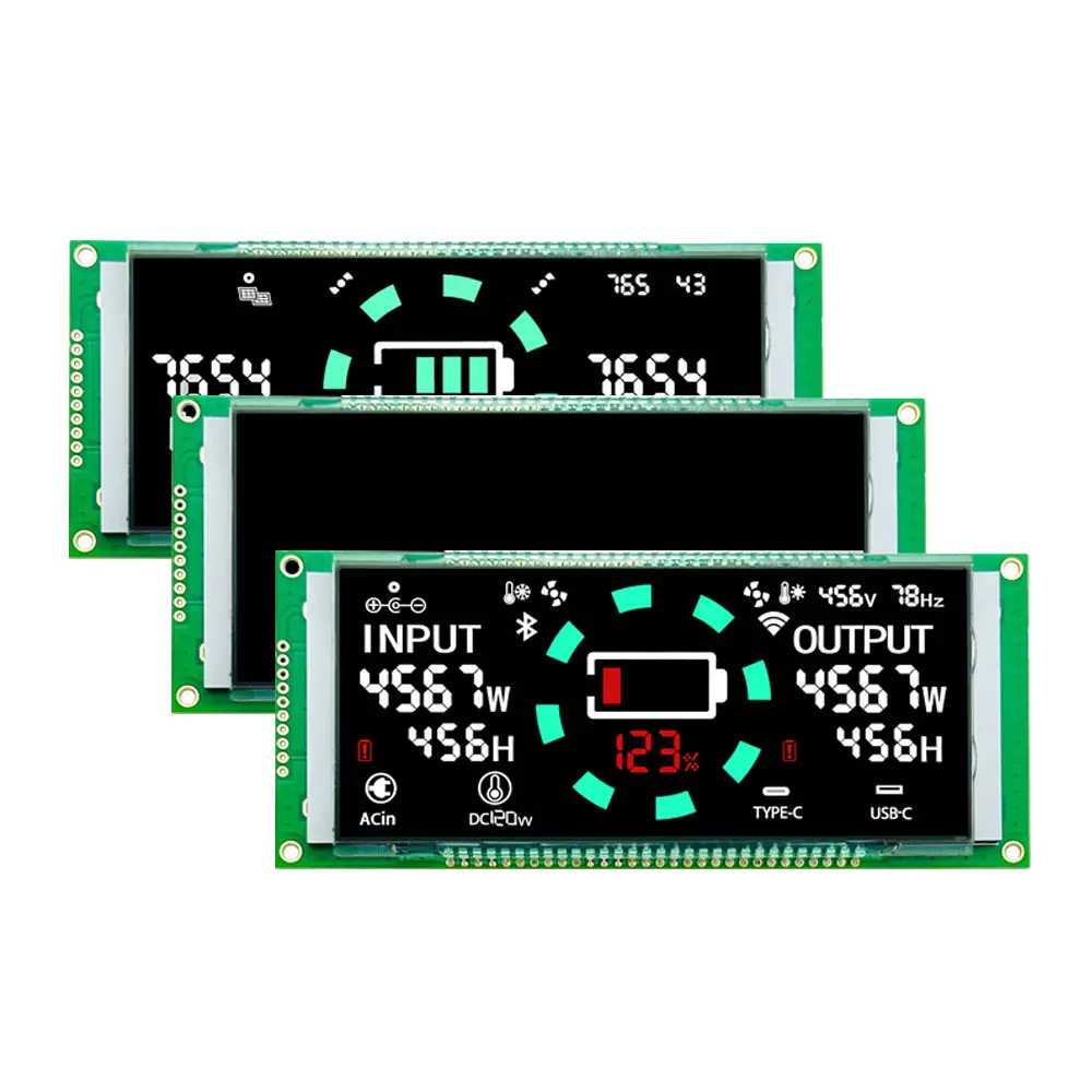 Custom Lcd-Scherm Display Va Wit Backlight Ht1621 Drive 5.0V Lcd 7 Monochroom Energieopslag Segment Lcd-Display Module