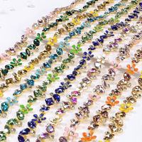 Chaîne de strass en verre dense à appliquer, garniture en cristal scintillant, chaîne à griffes métalliques en forme de fleur, garniture de strass à coudre pour ceinture de mariage, chapeau, bricolage