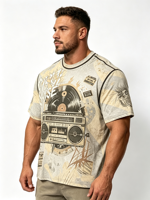 T-shirt uni surdimensionné pour homme, impression DTF DTG, impression à l'écran, logo personnalisé, 100% coton, t-shirts pour homme