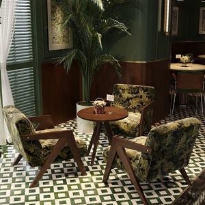 Conjunto de Mesa y Sillas de Comedor de Madera Maciza Estilo Retro Occidental, Estilo South Seas, Personalizable para Cafetería o Tienda de Té <span class=keywords><strong>con</strong></span> Leche - Product Image 2