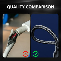 Cable de Carga Rápida Tipo-C con Malla de Nailon, Conductor de Cobre Puro para Móviles Android y Computadoras, Precio de Promoción al por Mayor