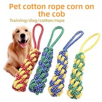Jouet en corde de coton résistant pour la dentition et la mastication des chiens, nœud interactif au design mignon de dessin animé pour chiens de petite à moyenne taille