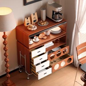 Vintage Style Solid Wood Bar Cabinet With Drawers And Shelves Multifunctional Storage <b>Sideboard</b> For Small Apartment Home Bar - Product Image 3