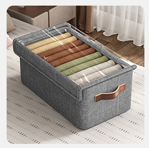 Giá rẻ nhất giá lưu trữ Thùng với nắp có thể gập lại vải quần áo lưu trữ hộp lưu trữ container quần áo - Product Image 6