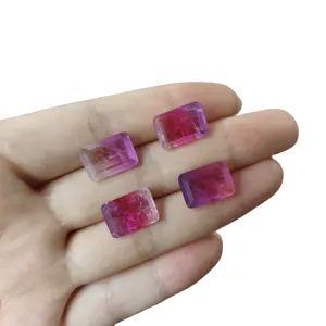 Hete Verkopende Roze Patchwork Fusie Losse Steen Smaragd Gesneden Synthetische Kwarts Kristallen Sieraden Maken Materialen