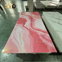 Panneau en PVC marbré brillant UV pour revêtements muraux intérieurs, décoration de villas et d'hôtels