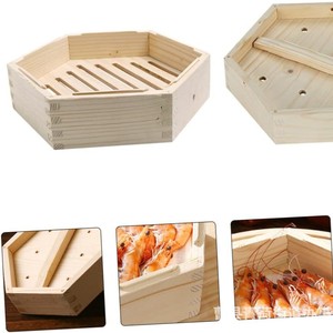 Hexagonal Wooden <b>Steamer</b> Bamboo Wood <b>Steamer</b> Drawer Eco-Friendly For Steam Cooking Food Storage Packaging - Product Image 2