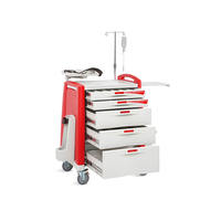 SAIKANG Usine Directe SKR058-ET Chariot D'urgence Médicale ABS Mobilier Hospitalier EN60601/CE/ISO Certifié 50 lb Capacité De Charge