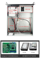 Casing Server Rak 2 Bay Hot Swap 4U Industrial PC ATX dengan Layar LCD 8,9 inci