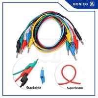 Câble de test avec fiche banane 4 mm, fils de test en silicone 10A 1000V avec codage couleur pour multimètre et haut-parleur