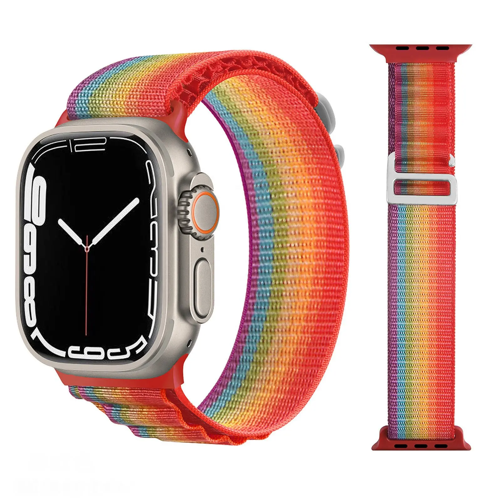 The new Alpine watchband is suitable for apple watch8 generation nylon braided metal buckle men's and women's braided watchbands