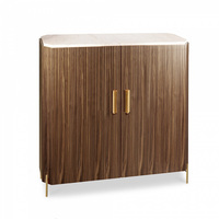 Table d'entrée bois en laiton et acier inoxydable, console de luxe en bois