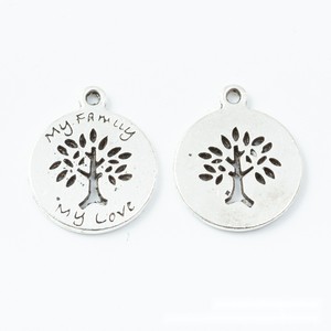 Colgante de Disco Redondo con Árbol Genealógico, de Aleación Plateada Antigua, para Regalos Artesanales del Día de la Madre - Product Image 6