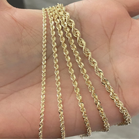 Collier personnalisé en or pur de 3,5 mm en forme de corde. Collier en or pur 18 carats Au750 (sans pierre principale)