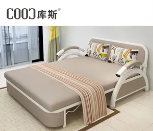 현대 정액 소파 침대 작은 거실 가구 직물 접이식 침대 소파 호텔 기능성 금속 단일 좌석 접이식 소파 침대