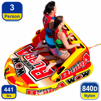 Bateau gonflable tractable pour 3 personnes, en PVC robuste 840D Nylon, avec poignées, pour lac, océan, ski nautique