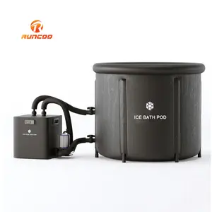 80*75cm Mini Athletic Ice Tub Ice Barrel Bathtub Ourtood Portable Cold Plunge With 1/2 Chiller