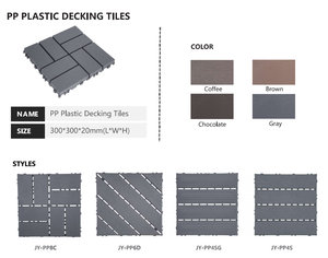 Tuiles de <span class=keywords><strong>terrasse</strong></span> en WPC à emboîtement 300x600, clipsables, effet <span class=keywords><strong>bois</strong></span> brossé lisse, imperméables, pour <span class=keywords><strong>terrasse</strong></span> extérieure - Product Image 2