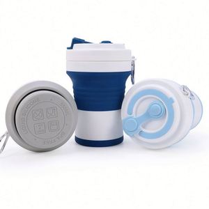 Custom Portable <b>Cups</b> 6oz 12 oz 16oz 350ML 450ML 500ML 550ML Outdoor Travel Reusable Silicone Folding Collapsible <b>Cup</b> - Product Image 3