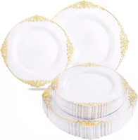 Lot de Gros Noël 175 Pièces 25 Ensembles Vaisselle et Couverts pour Mariage Anniversaire Fête: Couteaux Fourchettes Cuillères Tasses Assiettes