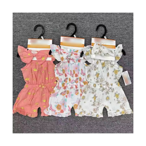 Nuovo all'ingrosso di alta qualità <span class=keywords><strong>neonato</strong></span> due pezzi bambino comodo abito di <span class=keywords><strong>cotone</strong></span> morbido per bambini senza maniche abito stampato - Product Image 1