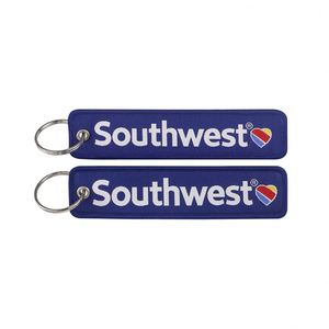 Porte-clés tissé personnalisé X48 à prix promotionnel, avec logo double face, en tissu Jet, pour moto et avion - Product Image 1