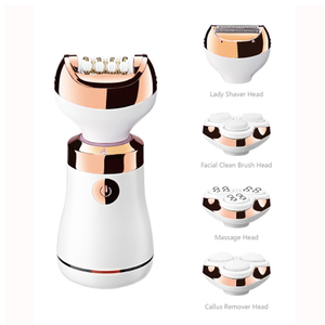 Depiladora de Seda <span class=keywords><strong>5</strong></span> en 1 Profesional, Nueva, en Oferta, con Depiladora, Afeitadora, Cepillo Facial, Cabezal de Masaje y Cabezal para Eliminar Callosidades - Product Image 3