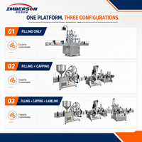 Ligne de remplissage automatique compacte et personnalisable de 200 ml pour savon liquide, avec pompe à piston, moteur, engrenage, bouchage et étiquetage, haute précision pour