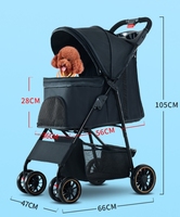 Pet Trolley Jogging Poussette Pet Poussettes pour Petits Chiens Moyens Chat Pli Voyage Pet Gear Poussette Voiture Chien