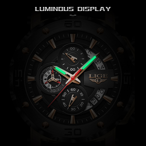 Reloj LIGE LG89230 para Hombre, con Logotipo Personalizado, Esfera de 48 mm, 3 Subesferas, Resistente, Deportivo, Multifunción, Fecha, Luminoso, Resistente al Agua + Caja - Product Image 5