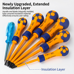 Electric <b>Screwdriver</b> Set 7 Pcs Insulated Anti-Slip Handle Industrial Grade Cross Flat Head Bit Rust Prevention Treatment - Product Image 3