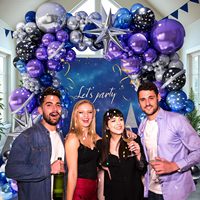 Kit d'arche de ballons Galaxie en gros avec ballons métalliques et étoiles pour décorations d'anniversaire, de baby shower et de bal sur le thème de la Galaxie