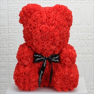 Commercio all'ingrosso personalizzato bella rosa <span class=keywords><strong>orsacchiotto</strong></span> fiore <span class=keywords><strong>di</strong></span> schiuma artificiale 40cm orso rosa con confezione regalo - Product Image 2