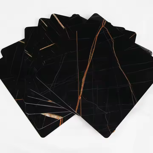 Panneaux muraux en PVC marbré UV 2,8*1220*2440 mm, plaques en PVC marbré synthétique noir - Product Image 2