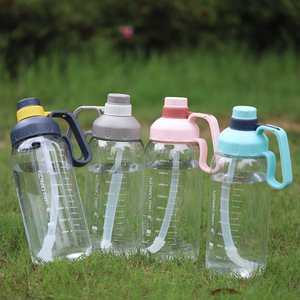 Time Maker grande bouteille d'eau en plastique avec poignée et paille étanche bouteille d'eau de cyclisme en plein air - Product Image 2