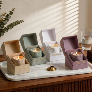 Custom Color Smooth Glazed Ceramic Scented Making Soy Wax Irregular Shape Candle Container Vessels Jar With Gift Box
