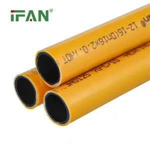 IFAN中国メーカー黄色プラスチックAlパイプpe al pe100 16-32mm PEXパイプガス供給用
