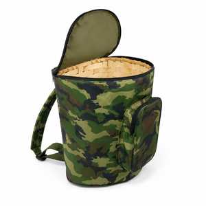 Panier en osier avec sac à dos camouflage 42x36x46 cm, panier de collecte amovible pour champignons, imperméable, pour usage extérieur - Product Image 1