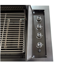 Cuisine extérieure encastrée haut de gamme en acier inoxydable 304 noir titane, barbecue à gaz intégré 4 brûleurs, brûleur simple face de haute qualité