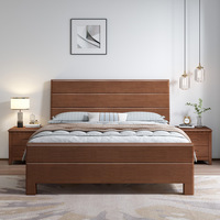 Meubles de chambre à coucher de style chinois personnalisés, lit double simple de taille king, design pour adultes, lit en bois massif, lits en bois