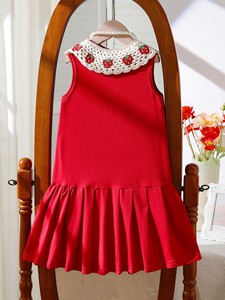 Vestido de Princesa con Lazo en el Cuello y Estampado de Fresas, Estilo Pastoral, para Niñas de 4 a 8 Años, 2026 - Product Image 2