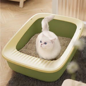 Vente en gros Bac à litière écologique pour chat à bordure haute anti-éclaboussures Bac à litière pour chat en plastique pour animaux de compagnie - Product Image 5