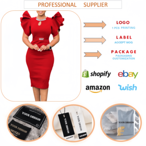 D580 Mới Nhất Thiết Kế Mùa Hè Bên Dresses Phụ Nữ Ruffle Tay Áo Đính Cườm Thanh Lịch Gowns Cho Phụ Nữ Evening Dresses Phi Dresses - Product Image 4