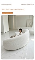 Canapé créatif trois places en cachemire, style nordique moderne minimaliste, forme de noix de cajou, modèle tendance pour salon de beauté
