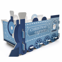 Boîte cadeau en carton 3D en forme de train de Noël, support festif pour cadeaux de Noël, pour la décoration de la maison, des fenêtres et des magasins