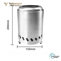 Réchaud de camping moderne en acier inoxydable avec trous d'aération pour la cuisson au bois YACHUANGXIN VIETNAM YCX-09204