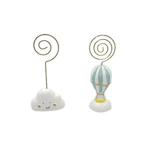 <span class=keywords><strong>Mongolfiera</strong></span> con nuvole bianche e porta-carte da tavolo con faccina sorridente con decorazione per feste con spedizione magnetica - Product Image 5