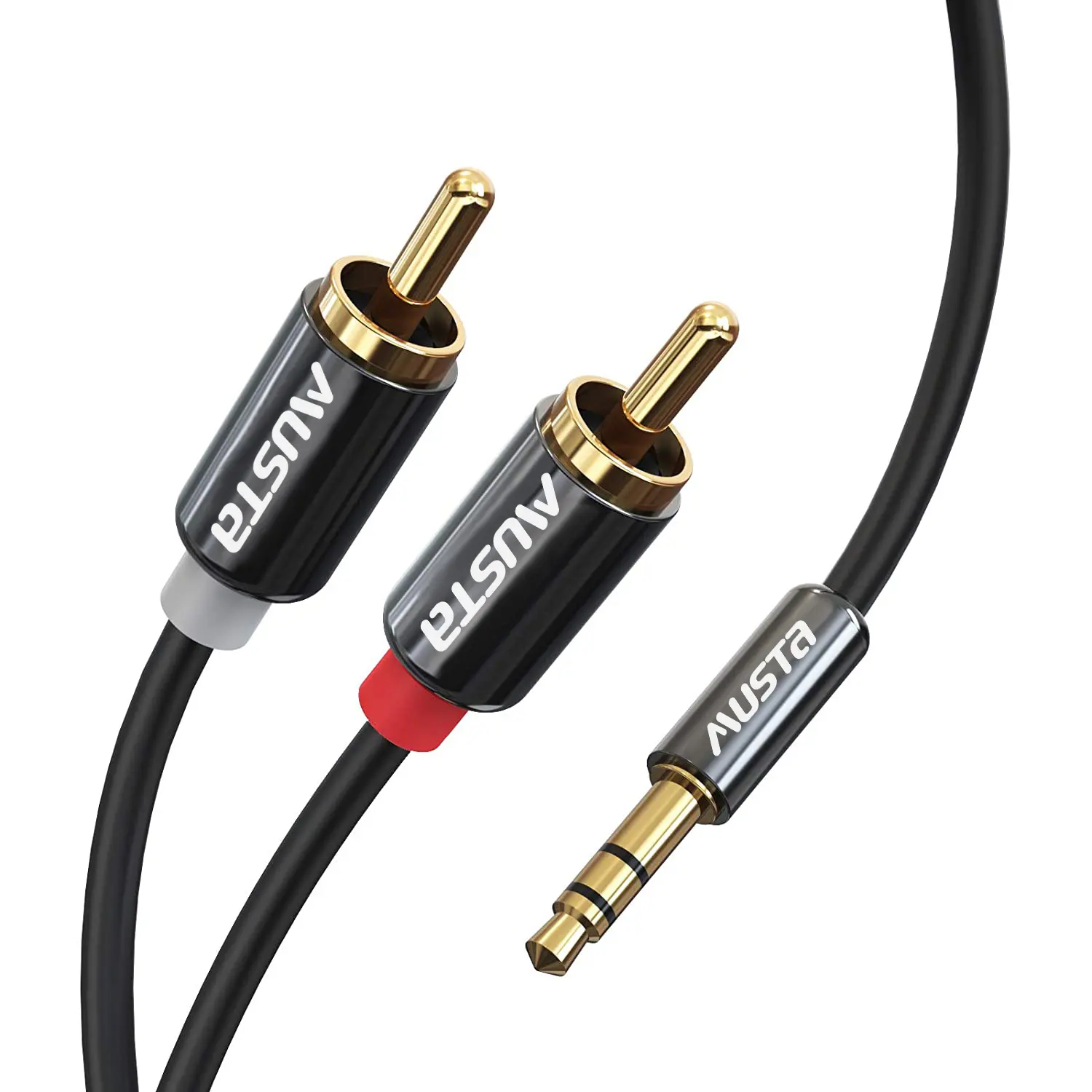 Металлический корпус хорошего качества стерео разъем 3,5 мм aux 3,5 мм к 2rca аудио кабель используется 2rca кабель для аудио плеера AV кабель